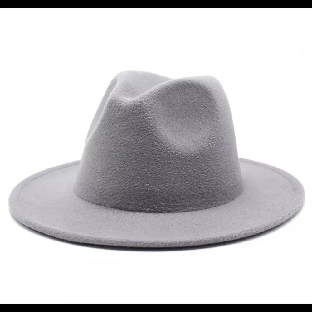 BIG BRIM GRAY FEDORA‎